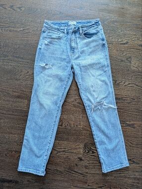 Studio Blue Women's Slim Straight Light Blue Ripped Jeans